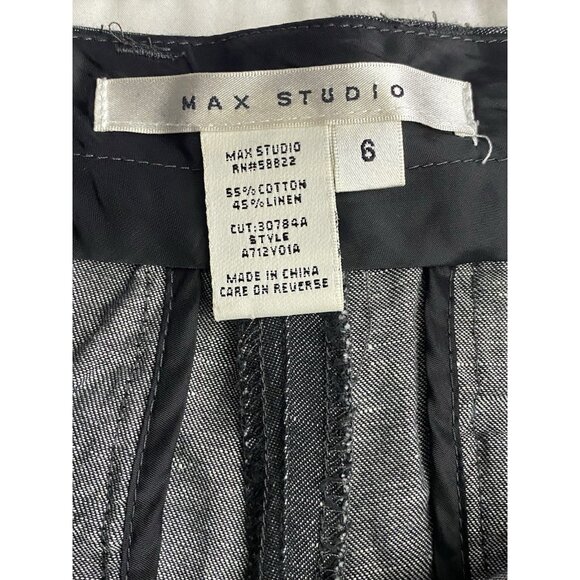 Max Studio Heather Gray Size 6 Cotton Linen Blend Wide Leg Boot Pants - Picture 7 of 10